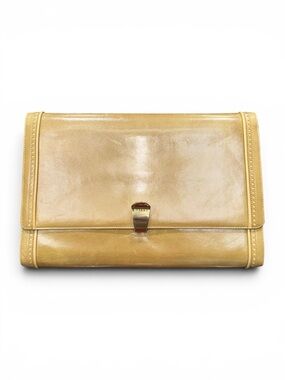 Vintage Bally Italy Olive Taupe Leather Clutch Shoulder Bag with Original Dusty